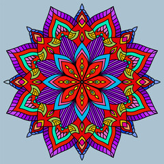 Mandala ornamental round ornament, Blossom Mandala Shape. Circular pattern, tattoo, decoration. Decorative ornament in ethnic oriental style. Vintage decorative elements. Oriental pattern, vector 