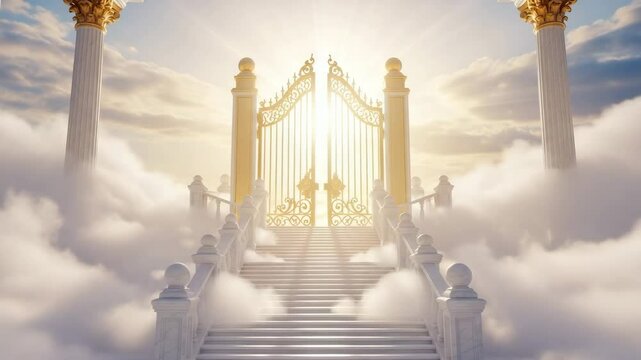 bridge to heaven on the sky cloud, gate opening, motivational quoutes, religion quotes.