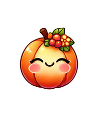 A ripe red tomato cartoon illustration with a smile, isolated as a fresh and healthy fruit