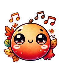 Funny 3D cartoon monster character icon with a happy smile