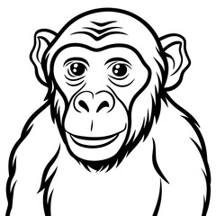 Monky line art vector