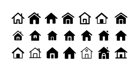 Home Icons Pack  Minimalist House Symbols for Real Estate, App UI, Website Design & Infographics.