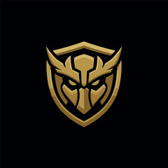 Obraz premium A bold esports logo of a eagle’s head within a golden shield