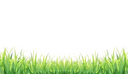 Grass border on down with white background.