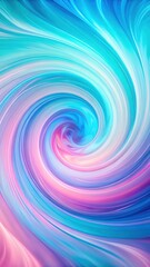 Pastel shades of rose and lilac fade seamlessly into cerulean blue and turquoise in this swirling vortex