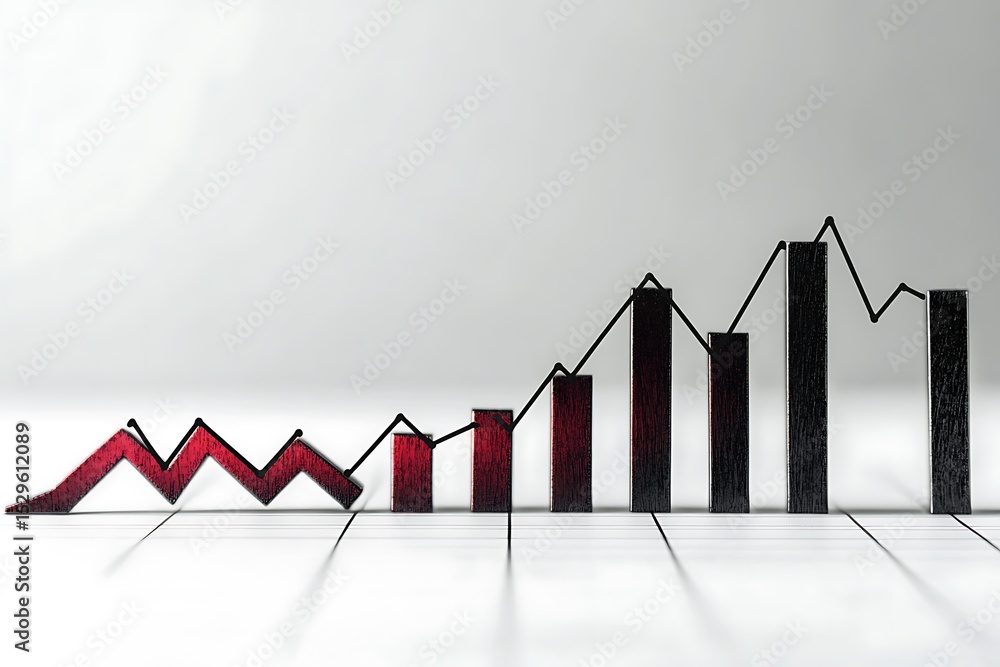 Poster concept showing gdp fall through bar drops and muted design.
