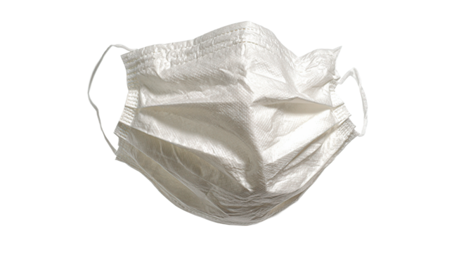 A white face mask, essential for protecting against viruses and maintaining hygiene.