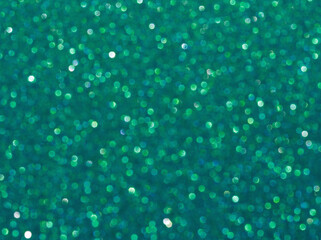 Green sparkle background. Deep green glitter background. Green glimmer. Abstract twinkle texture. Glitter surface. Glimmer layout. Holiday layout. Emerald green luxury surface. Celebration background.