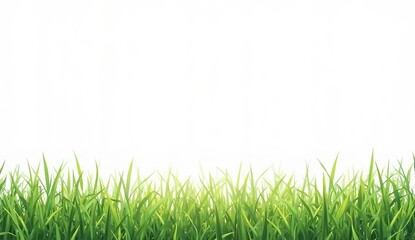 Fototapeta premium Green grass with white background.