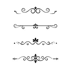 Set of Vintage decorative lines. text dividers. Line border. Lines separators, Borders, Vintage dividers, Underline elements. Divider set vector. Vector illustration.Line dividers. 