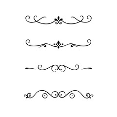 Set of Vintage decorative lines. text dividers. Line border. Lines separators, Borders, Vintage dividers, Underline elements. Divider set vector. Vector illustration.Line dividers. 