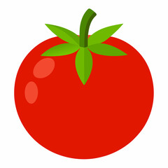 Simple Tomato Vector on White Background