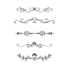 Set of Vintage decorative lines. text dividers. Line border. Lines separators, Borders, Vintage dividers, Underline elements. Divider set vector. Vector illustration.Line dividers. 