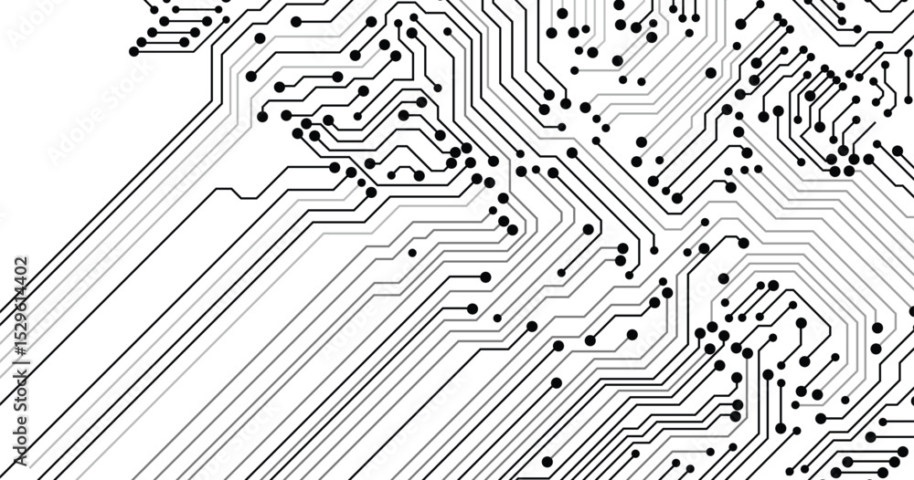 Poster electronics board. circuit board electronic hi tech pattern. vector abstract computer chip. black mo