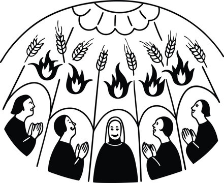Pentecost sunday holy spirit church illustration