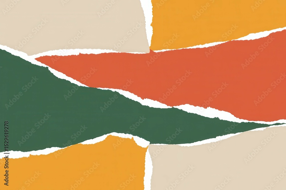 Poster abstract image in torn paper style