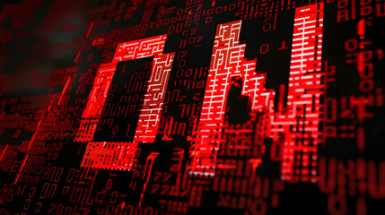 Binary algorithm, data code, decryption and encoding. Digital age. Cyberpunk ON Text Animation
