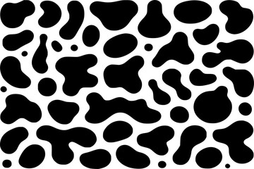 High-quality abstract black and white vector illustration featuring organic, fluid shapes. This seamless pattern is designed for commercial use, making it perfect for backgrounds, textiles, wallpapers