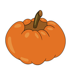Halloween pumpkin. Cute Pumpkins or ghost. Vector autumn holidays illustration.