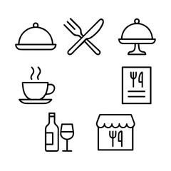 restaurant line icons. Vector illustration