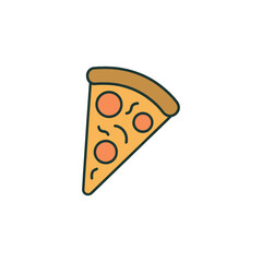 Slice of pizza icon. vector illustration	