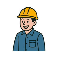 worker in construction helmet. vector illustration