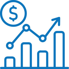 Modern chart logo Growing a Business vector icon Economy