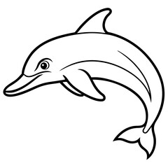 Bottlenose_Dolphin line art vector