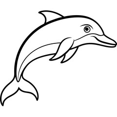Bottlenose_Dolphin line art vector