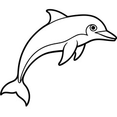 Bottlenose_Dolphin line art vector