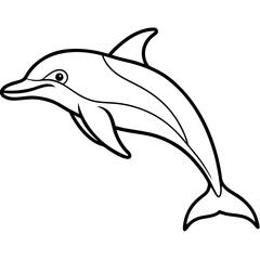 Bottlenose_Dolphin line art vector
