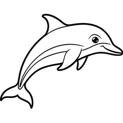 Bottlenose_Dolphin line art vector
