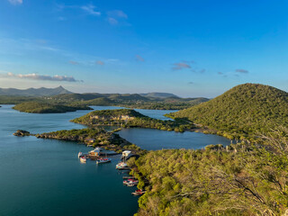 view of the lake in the mountains in the caribbean