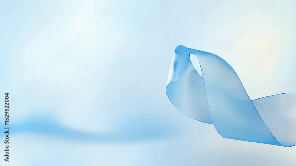 Poster abstract blue ribbon gently flowing with soft gradients clean and modern design with simple elegant 