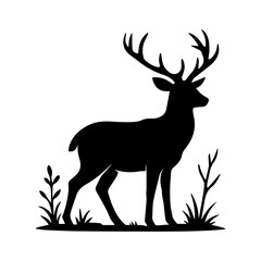 deer silhouette. vector illustration	