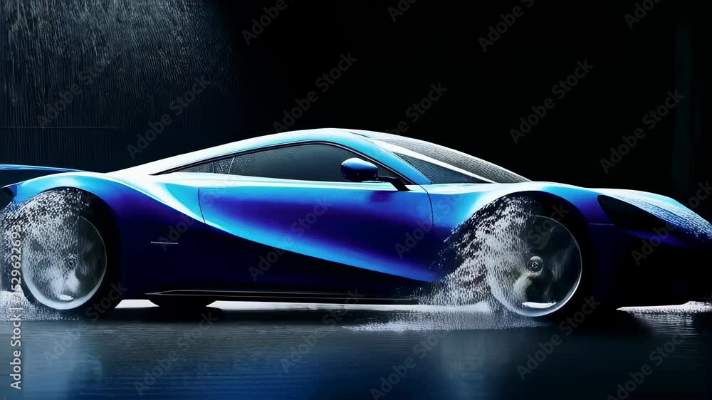 Aufkleber 3d futuristic car navigates through dynamic rotating motion in style