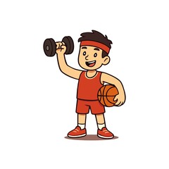 barbell boy cartoon