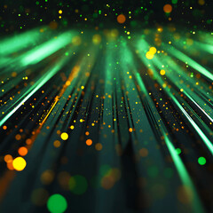 Abstract Futuristic Light Streaks with Glowing Particles. Vector illustration