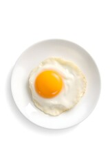 Minimalist Fried Egg on White Plate