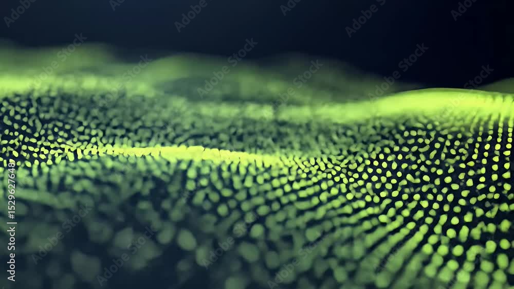 Poster abstract wavy green pattern on dark backdrop with textured surface graphic design element for modern