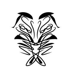 Abstract Ornamental Design in Black on white