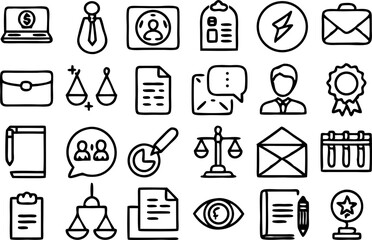 Cyber security line icons set. Black vector illustration. Editable stroke.