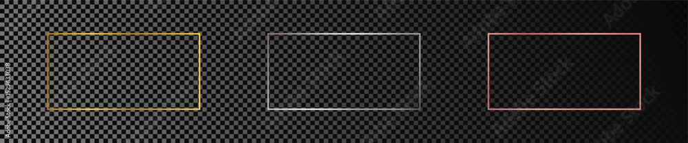 Poster set of three rectangular shape frames