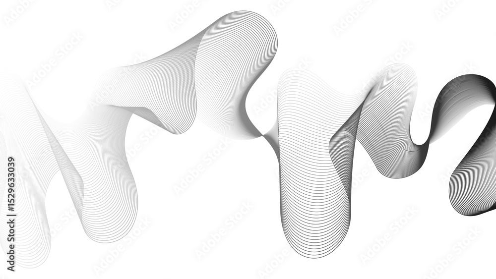 Poster abstract backdrop with grey wave gradient lines