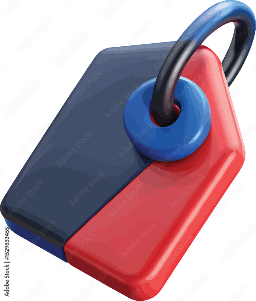 Poster abstract 3d render of a modern tag with a unique design and color scheme