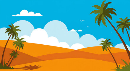 Obraz premium illustration of a desert scene