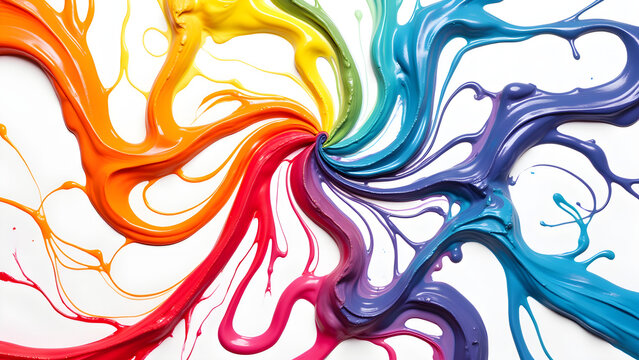 Vibrant Swirls of Colorful Paint Strokes for Creative Art Projects