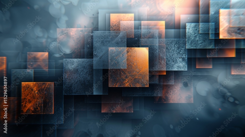 Aufkleber a stunning display of abstract geometric shapes featuring a metallic texture, creating a modern art 