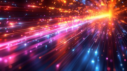 Obraz premium An eye-catching abstract image showcasing vibrant rays of color and light, symbolizing energy, creativity, and the powerful effects of visual dynamics in art.