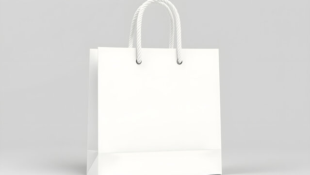 White Paper Shopping Bag Isolated Mockup